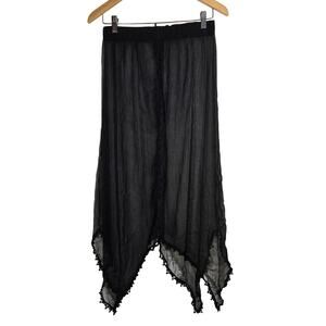Vtg Pretty Angel Silk Maxi Skirt Large Sheer Witch Whimsygoth Grunge‎ Fairy Boho